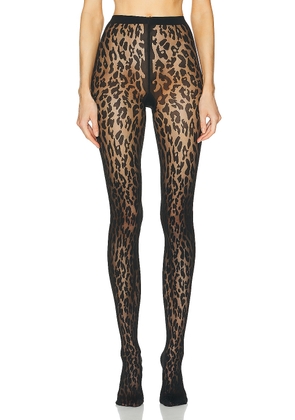 Wolford Leo Tights in Black & Black - Black. Size XS (also in ).