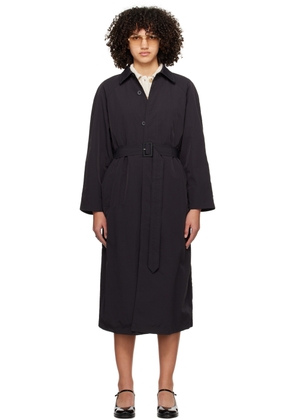 A.P.C. Black Crinkled Trench Coat
