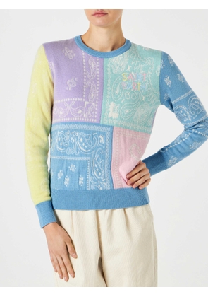Mc2 Saint Barth Woman Brushed Sweater With Bandanna Print