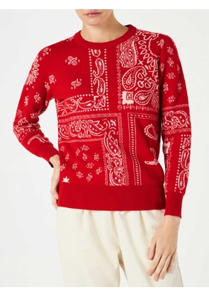 Mc2 Saint Barth Woman Sweater With Red Bandanna Print