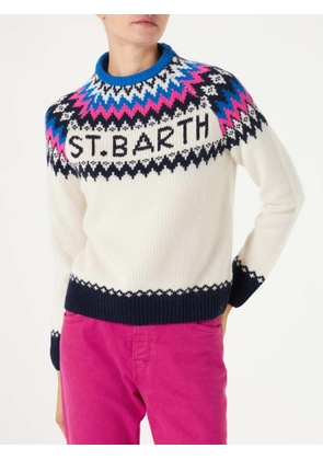 Mc2 Saint Barth Woman Crewneck Nordic Jacquard Sweater