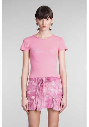 Blumarine T-Shirt In Rose-Pink Cotton