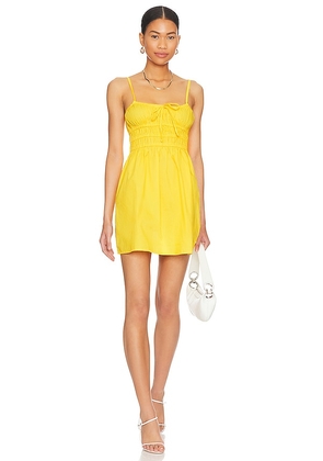 FAITHFULL THE BRAND Alboa Mini Dress in Yellow. Size M, XL.