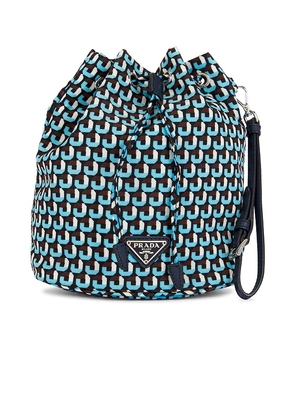 FWRD Renew Prada Drawstring Shoulder Bag in Blue.