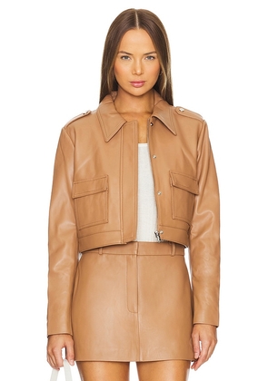 AEXAE Cropped Jacket in Tan. Size S, XS.