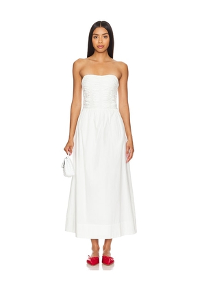 FAITHFULL THE BRAND Dominquez Midi Dress in White. Size M, S, XL.