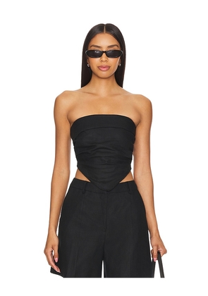 FAITHFULL THE BRAND Antibes Strapless Top in Black. Size S, XL.