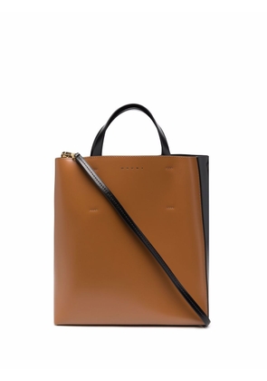 Marni two-tone leather tote bag - Black