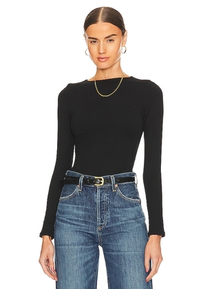 RE ONA Signature Long Sleeve Top in Black. Size XS.