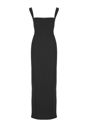 Solace London Joni Black Maxi Dress With Square Neck And Open Back Woman