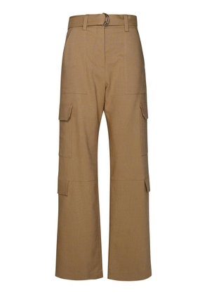 Msgm Belted High-Waist Palazzo Cargo Pants