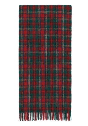 Saint Laurent tartan-check pattern fringe-detailing scarf - Green