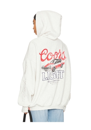 The Laundry Room Coors Racing Hideout Hoodie in Light Grey. Size M, S, XL, XS.