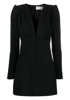Saint Laurent V-neck fitted mini dress - Black