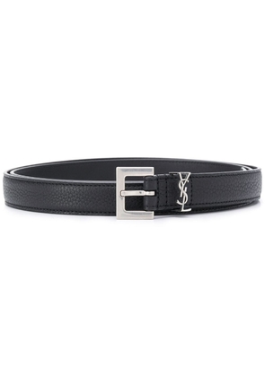 Saint Laurent monogram appliqué adjustable belt - Black