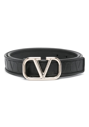 Valentino Garavani VLogo emboosed leather belt - Black