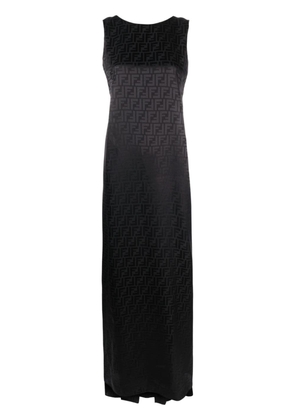 FENDI monogram silk maxi dress - Black