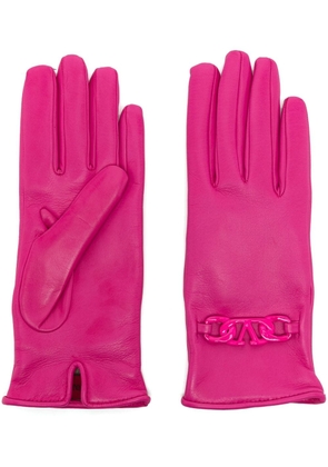 Valentino Garavani VLogo chain-embellished gloves - Pink