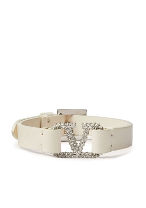 Valentino Garavani VLogo Signature crystal-embellished bracelet - White