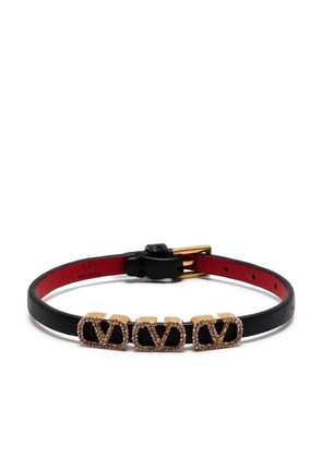 Valentino Garavani triple crystal VLOGO bracelet - Black
