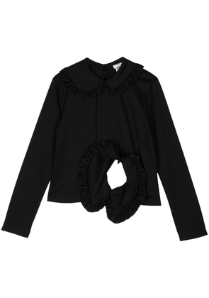 Noir Kei Ninomiya appliquéd cotton blouse - Black