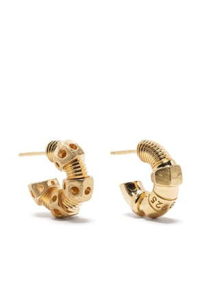 Bottega Veneta yellow gold bolt screw hoop earrings