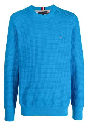 Tommy Hilfiger waffle-knit cotton jumper - Blue
