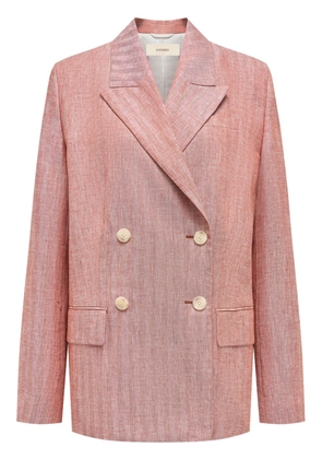 12 STOREEZ double-breasted linen blazer - Pink