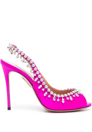 Aquazzura Temptation 105mm crystal-embellished sandals - Pink