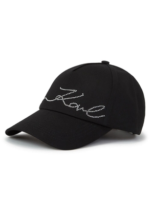 Karl Lagerfeld K/Signature rhinestone-embellished cap - Black