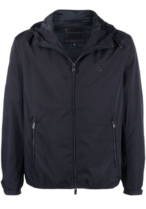 Emporio Armani logo-patch zip-up lightweight jacket - Blue