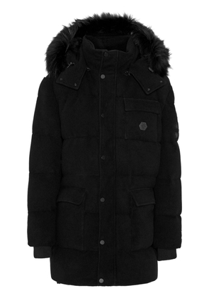 Philipp Plein faux-fur hooded jacket - Black