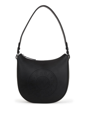 Karl Lagerfeld K/Circle Moon perforated-logo shoulder bag - Black