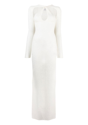 Coperni cut-out knitted maxi dress - White