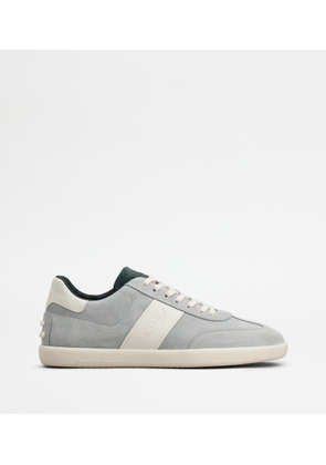 Tod's - Tabs Sneakers in Suede, GREEN,WHITE,LIGHT BLUE, 10 - Shoes