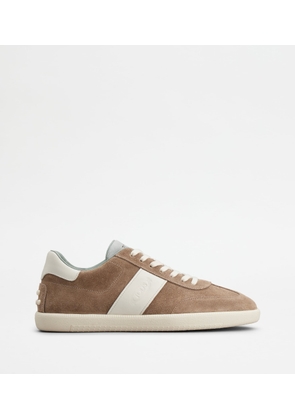 Tod's - Tabs Sneakers in Suede, LIGHT BLUE,WHITE,BROWN, 10 - Shoes