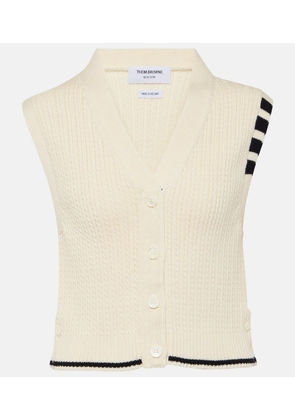 Thom Browne Cropped cable-knit wool sweater vest