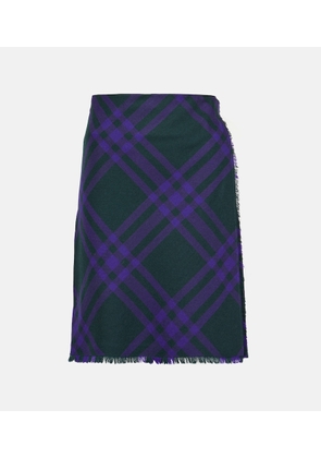 Burberry Checked wool wrap skirt