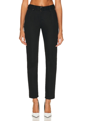 TOM FORD Twill Boyfriend Fit Belted Pant in Black - Black. Size 38 (also in 40, 42).