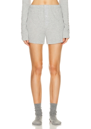 Eterne Lounge Boxer Short in Heather Grey - Grey. Size S (also in M, XS).
