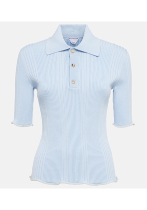 Bottega Veneta Ribbed-knit cotton polo shirt