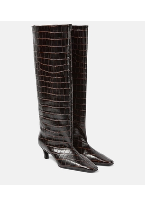 Toteme Wide Shaft croc-effect leather knee-high boots