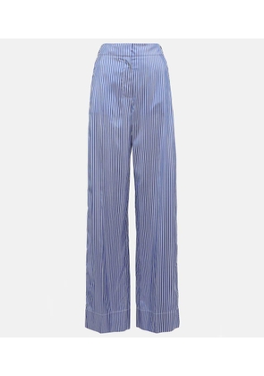 Burberry Striped high-rise silk wide-leg pants