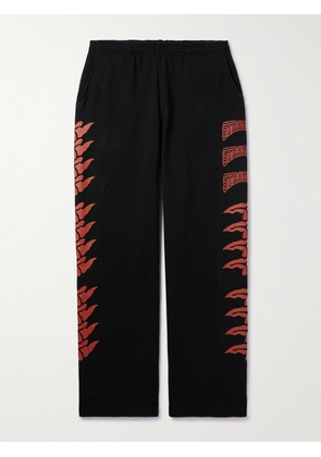 Stray Rats - Exo Straight-Leg Logo-Print Cotton-Jersey Sweatpants - Men - Black - S