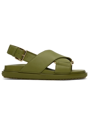 Marni Green Fussbett Crisscross Sandals