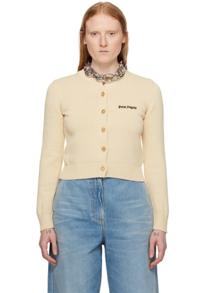Palm Angels Off-White Embroidered Cardigan