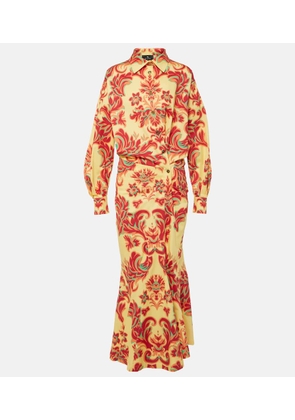 Etro Printed cotton and silk maxi dress