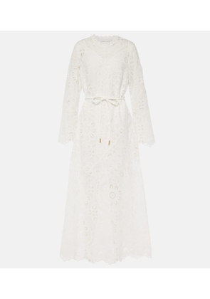 Zimmermann Ottie embroidered cotton maxi dress