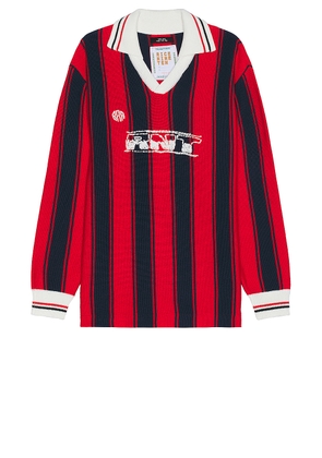 rice nine ten Knitting Long Sleeve Soccer Jersey in Red - Red. Size 2 (also in ).