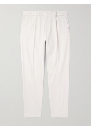Club Monaco - Straight-Leg Pleated Cotton-Blend Trousers - Men - White - UK/US 28